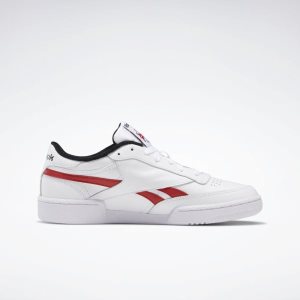 Adidasy Męskie Reebok Club C Revenge Białe/Czarne/Czerwone PL 37TUHBZ